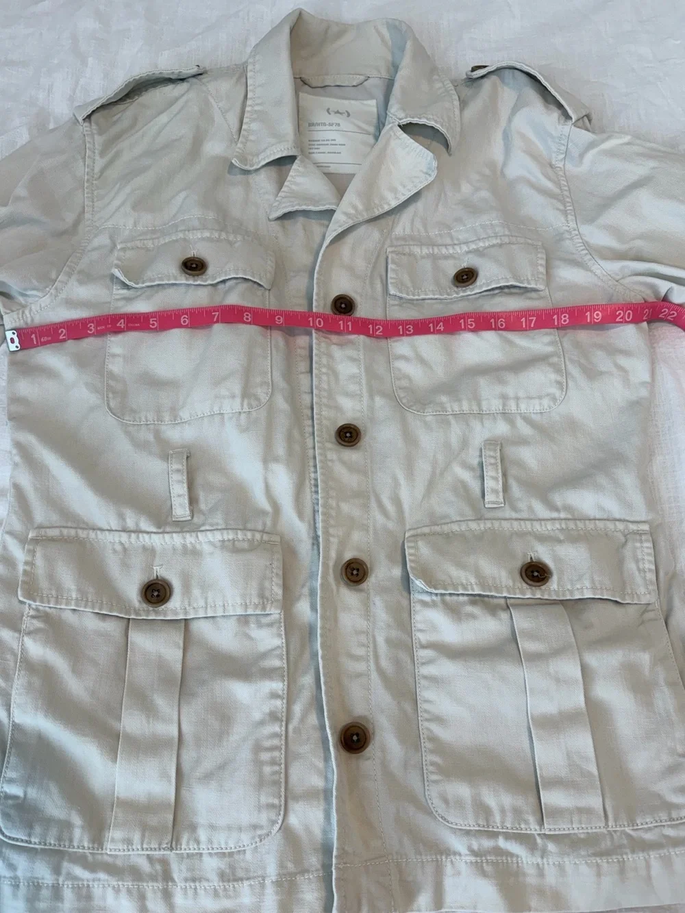 Banana Republic Heritage Linen Blend Safari Jacket Ivory Belted Utility Jacket